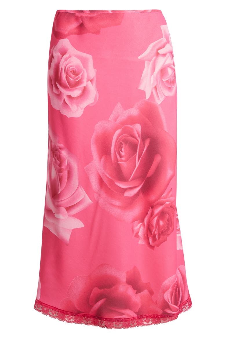 Roxy Rose Print Midi Skirt, Alternate, color, PINK ROSE