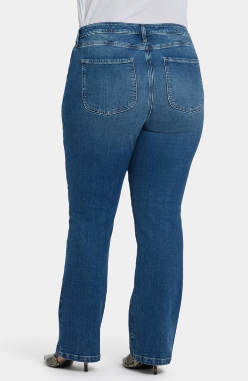 Nydj Billie Seamed High Waist Mini Bootcut Jeans In Blue