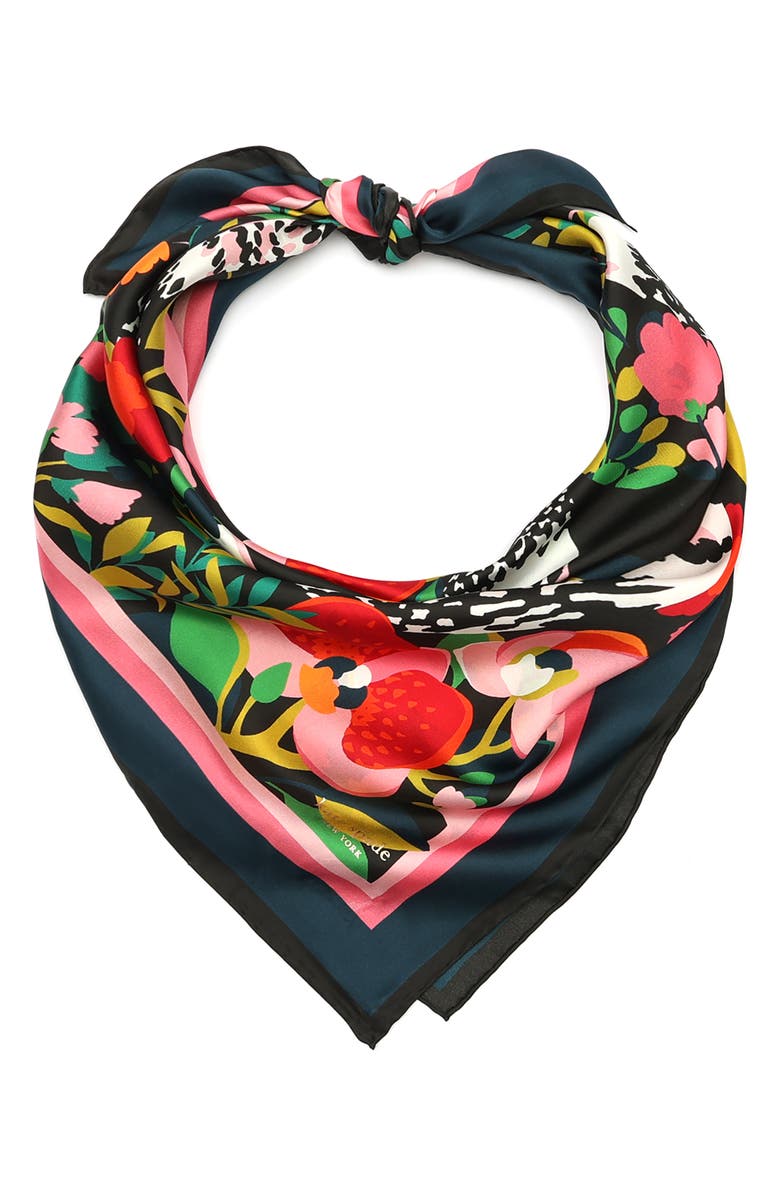 Kate Spade New York garden snake silk square, Alternate, color,