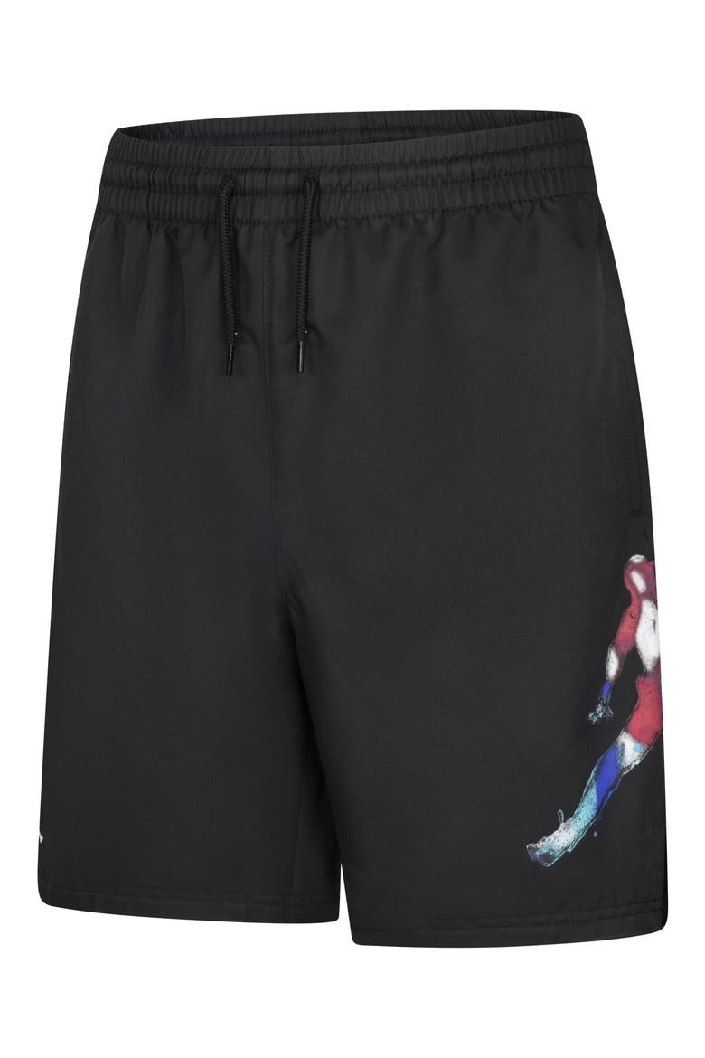 Kids' Poolside Jumpman Athletic Shorts, Main, color, BLACK