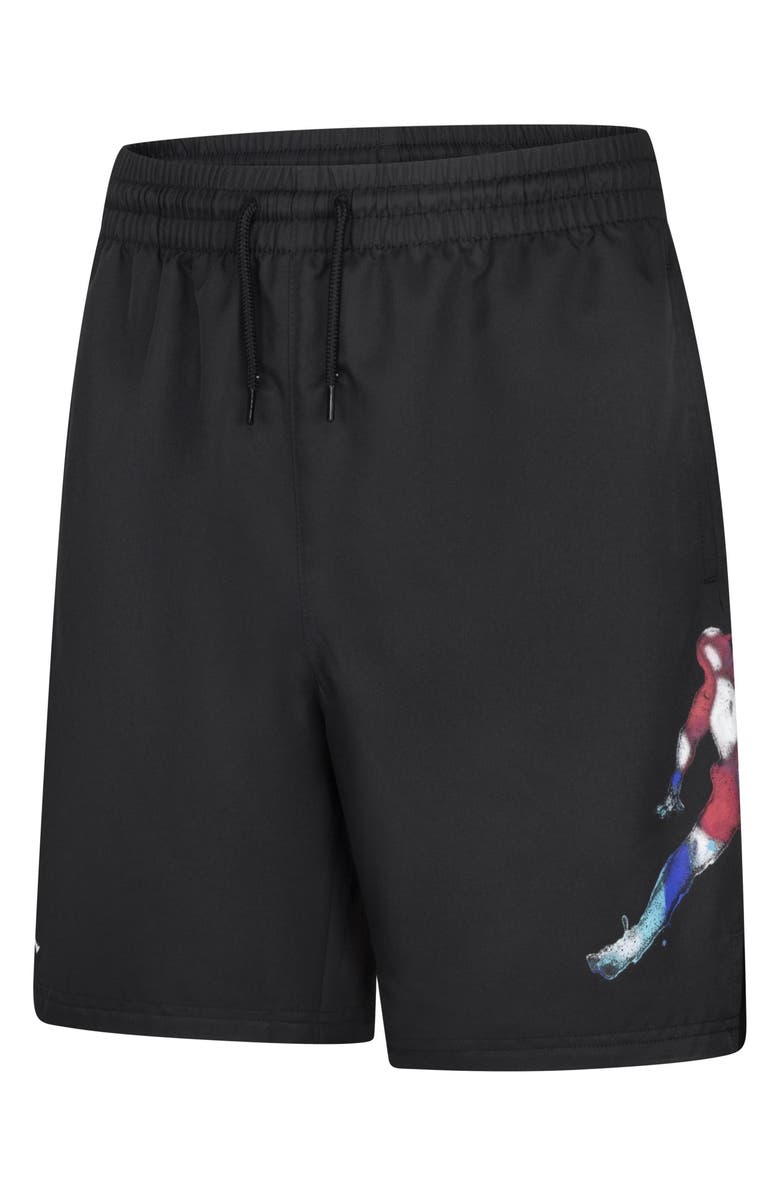 Jordan Kids' Poolside Jumpman Athletic Shorts, Main, color, Black