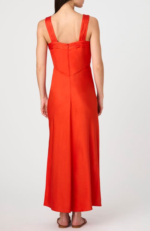 French Connection Ennis Satin Midaxi Dress In Miami Orange
