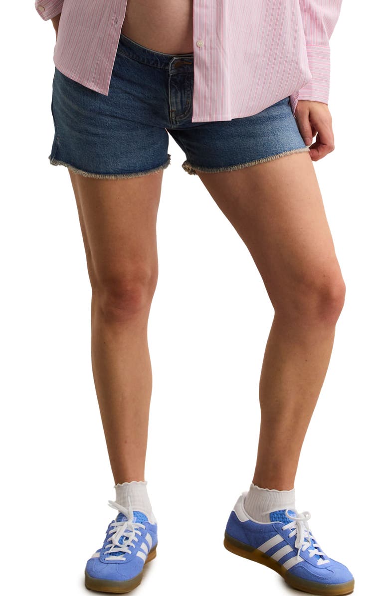 HATCH Collection The Cut Off Maternity Short, Alternate, color, True Indigo