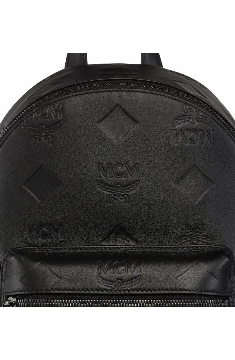 MCM Small Stark Backpack in Maxi Monogram Leather, Alternate, color, Black