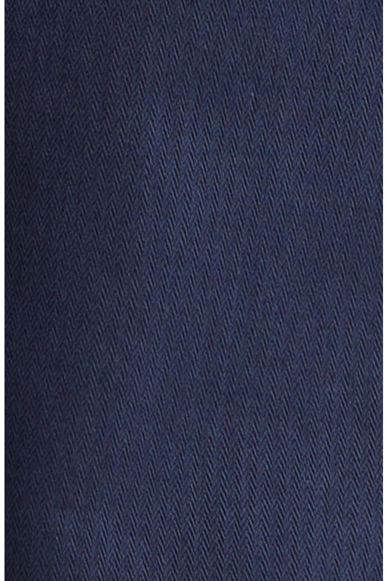 Five-Pocket Cotton Stretch Herringbone Slim Fit Pants, Alternate, color, NAVY