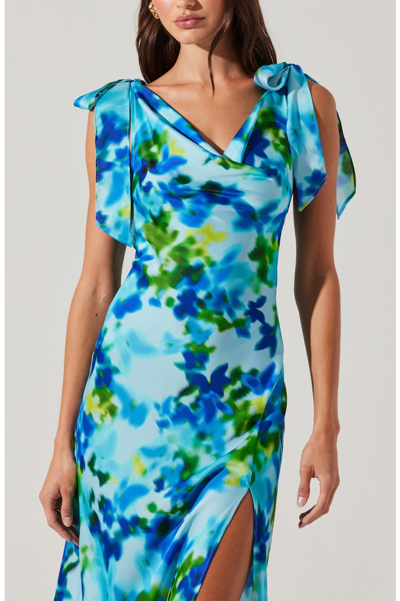 Allexina Tie Shoulder Maxi Dress, Alternate, color, WATER BLUE