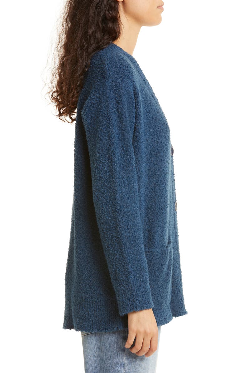Eileen Fisher Organic Cotton Blend Bouclé Cardigan, Alternate, color,