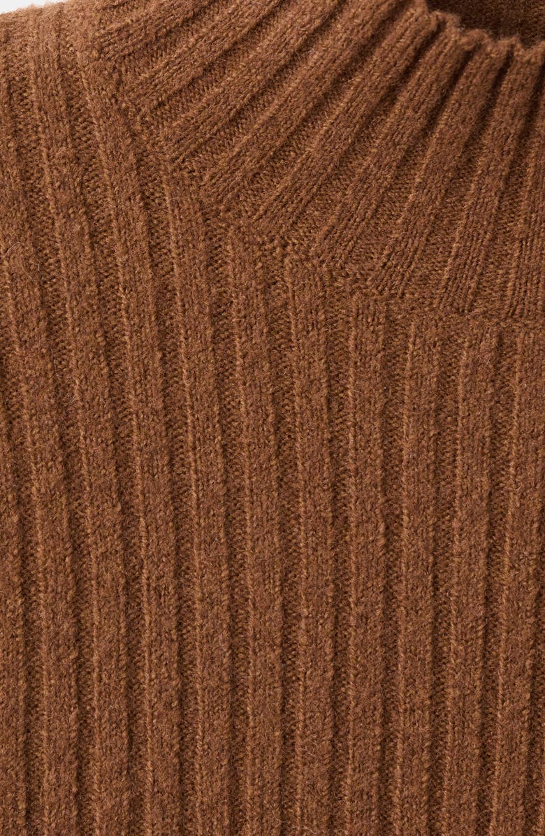 MANGO Simonet Turtleneck Rib Sweater, Alternate, color, Caramel