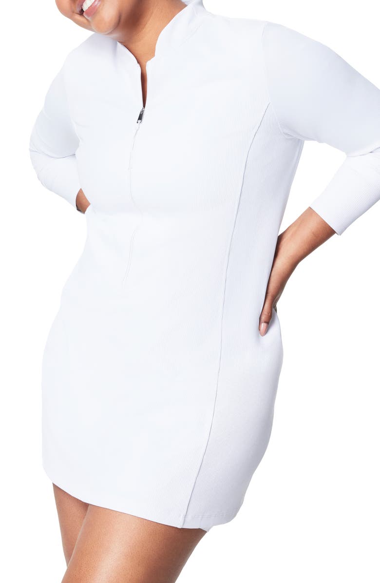 SPANX<sup>®</sup> Half-Zip Rib Minidress, Alternate, color, Vivid White