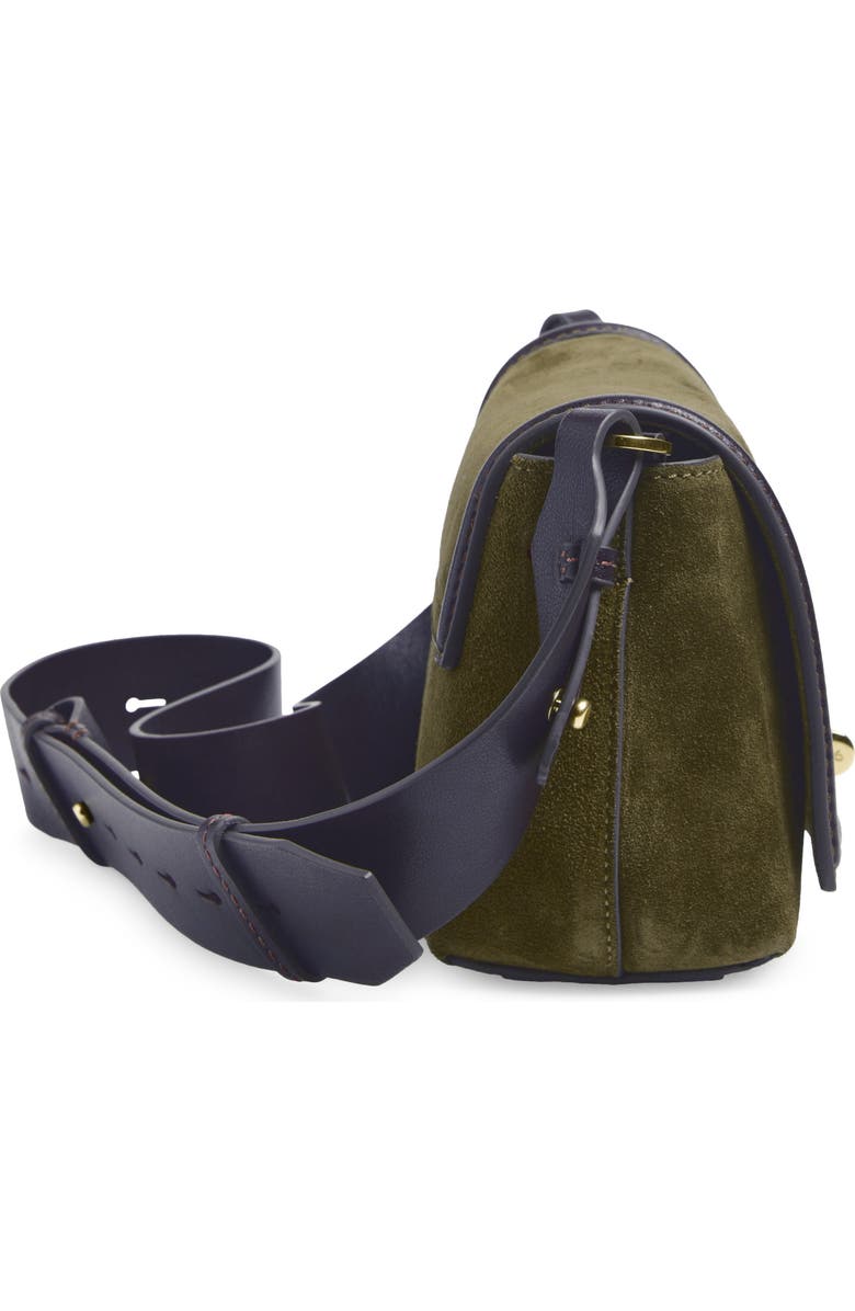 Anya Hindmarch Mortimer Suede Crossbody Bag, Alternate, color, Bonsai / Grape