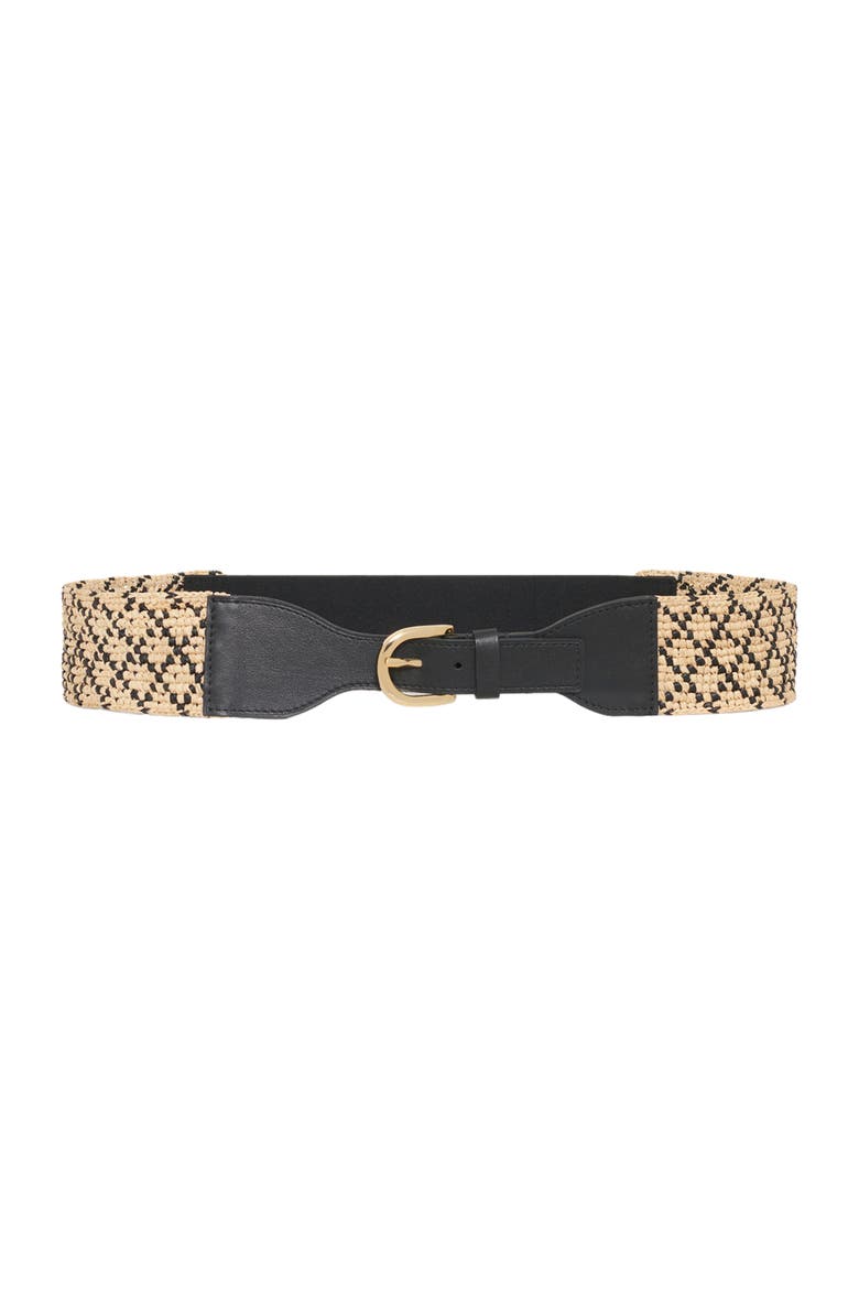 Tyra Raffia Corset Belt, Main, color, Black