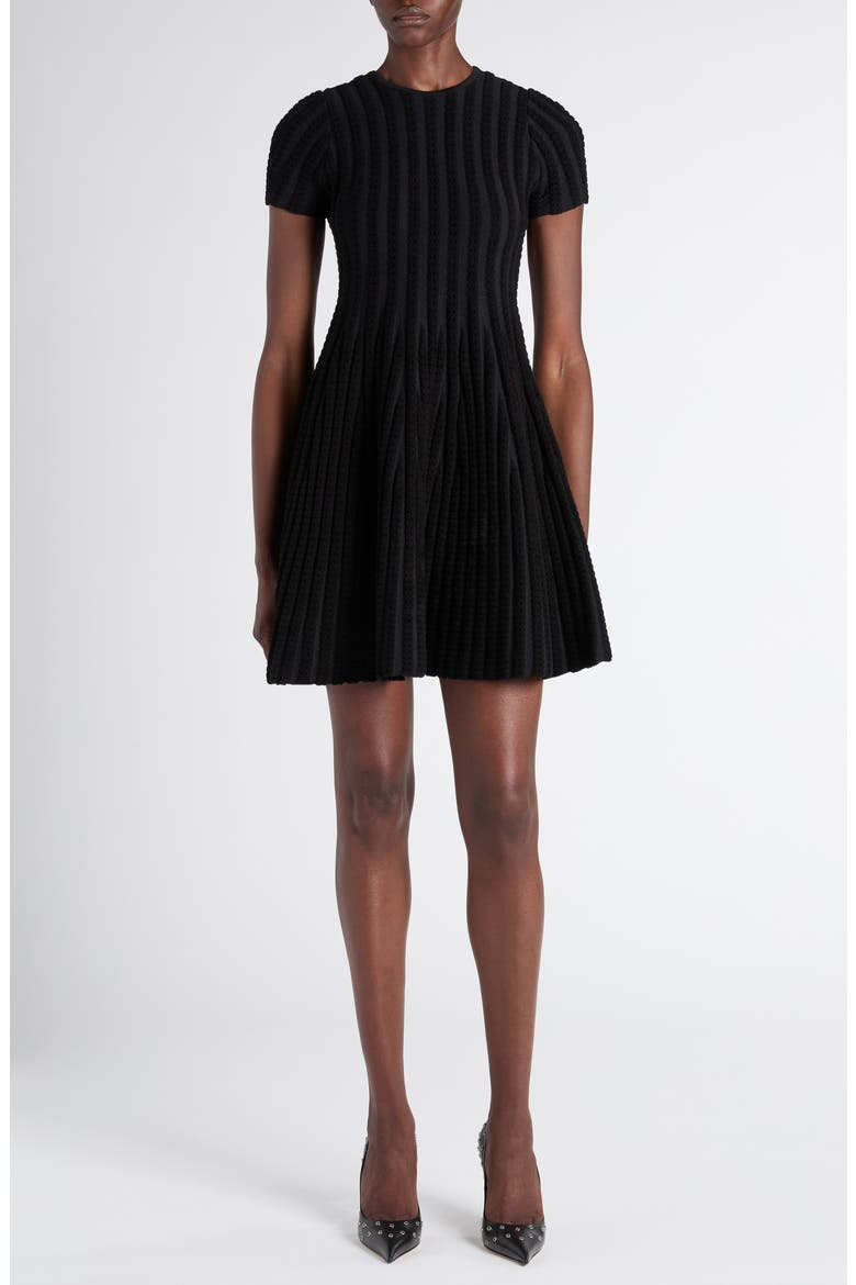 Chenille Stripe Sweater Dress, Main, color, BLACK