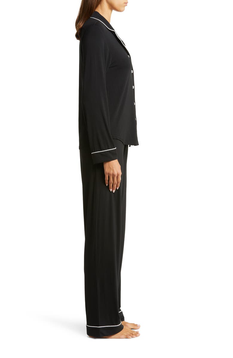 Cozy Earth Long Sleeve Knit Pajamas, Alternate, color, Black