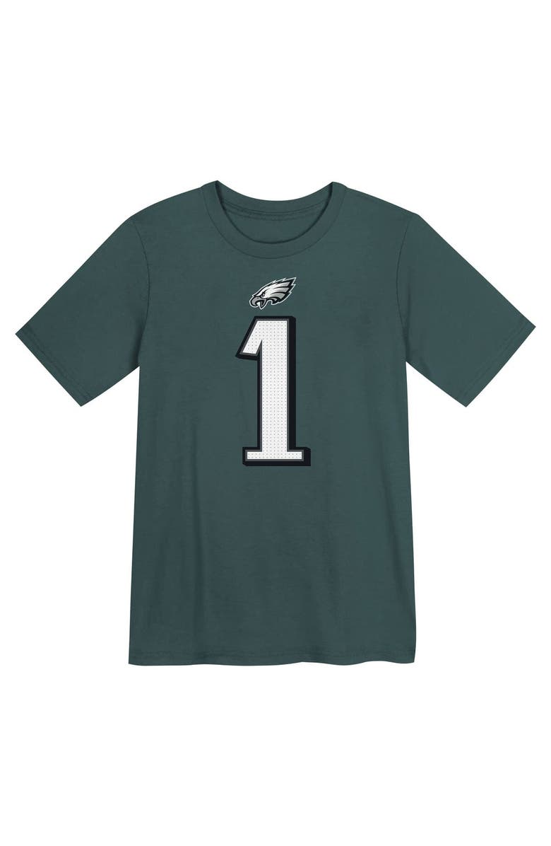 Nike Preschool Nike Jalen Hurts Midnight Green Philadelphia Eagles Player Name & Number T-Shirt, Alternate, color, Green
