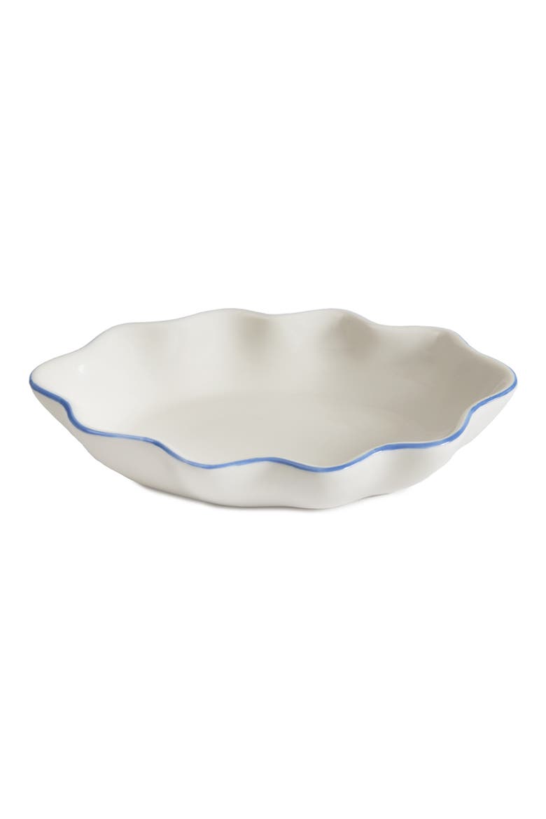 Le Marais Porcelain Soap Dish, Main, color, WHITE/ CORNFLOWER BLUE