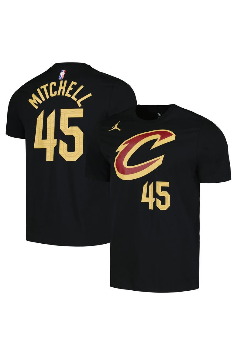 Men's Jordan Brand Donovan Mitchell Black Cleveland Cavaliers 2022/23 Statement Edition Name & Number T-Shirt, Main, color, Black