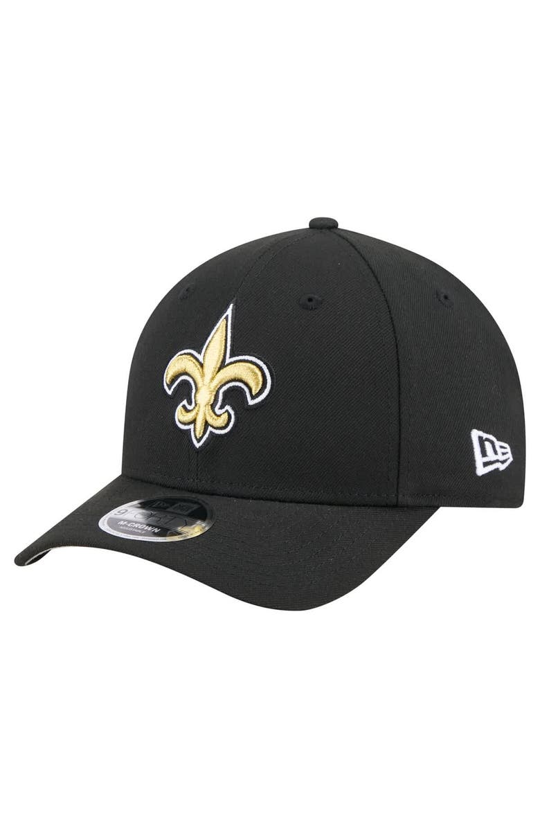 New Era Men's New Era  Black New Orleans Saints Team Collection 9FORTY M-Crown Adjustable Hat, Main, color, 