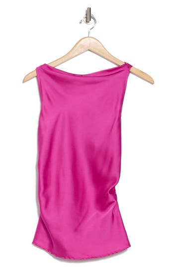 RENEE C RENEE C OPEN BACK RUCHED SATIN TOP 