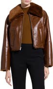 Theory Genuine Lamb Shearling Crop Jacket