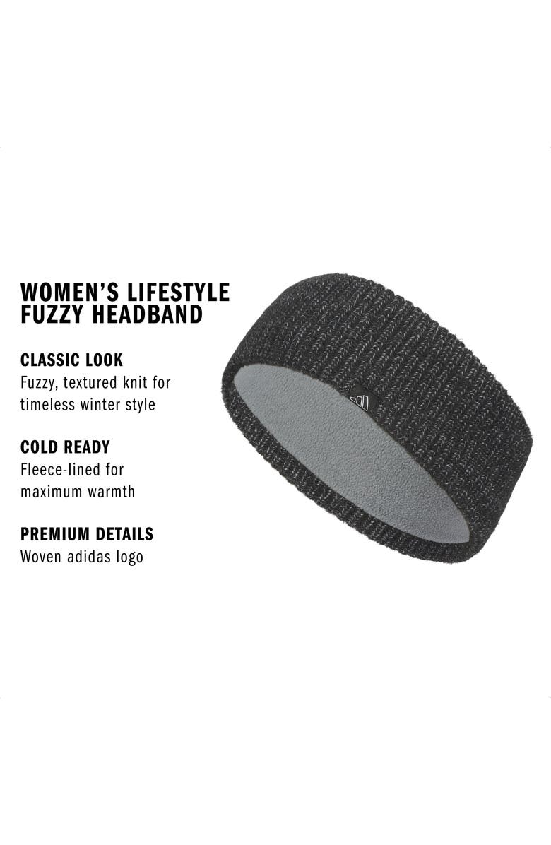 adidas Lifestyle Fuzzy Headband, Alternate, color, Black/ Grey/ White