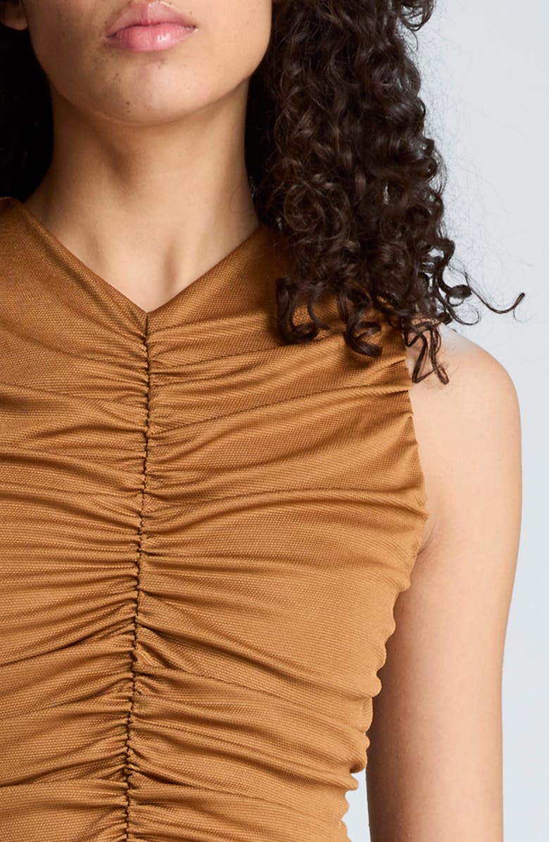 Kenneth Cole Ruched Sleeveless A-Line Midi Dress, Alternate, color, 