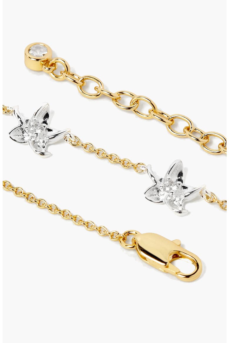Luludi Flower Mix Metal Bracelet in Gold, Alternate, color, Two Tone