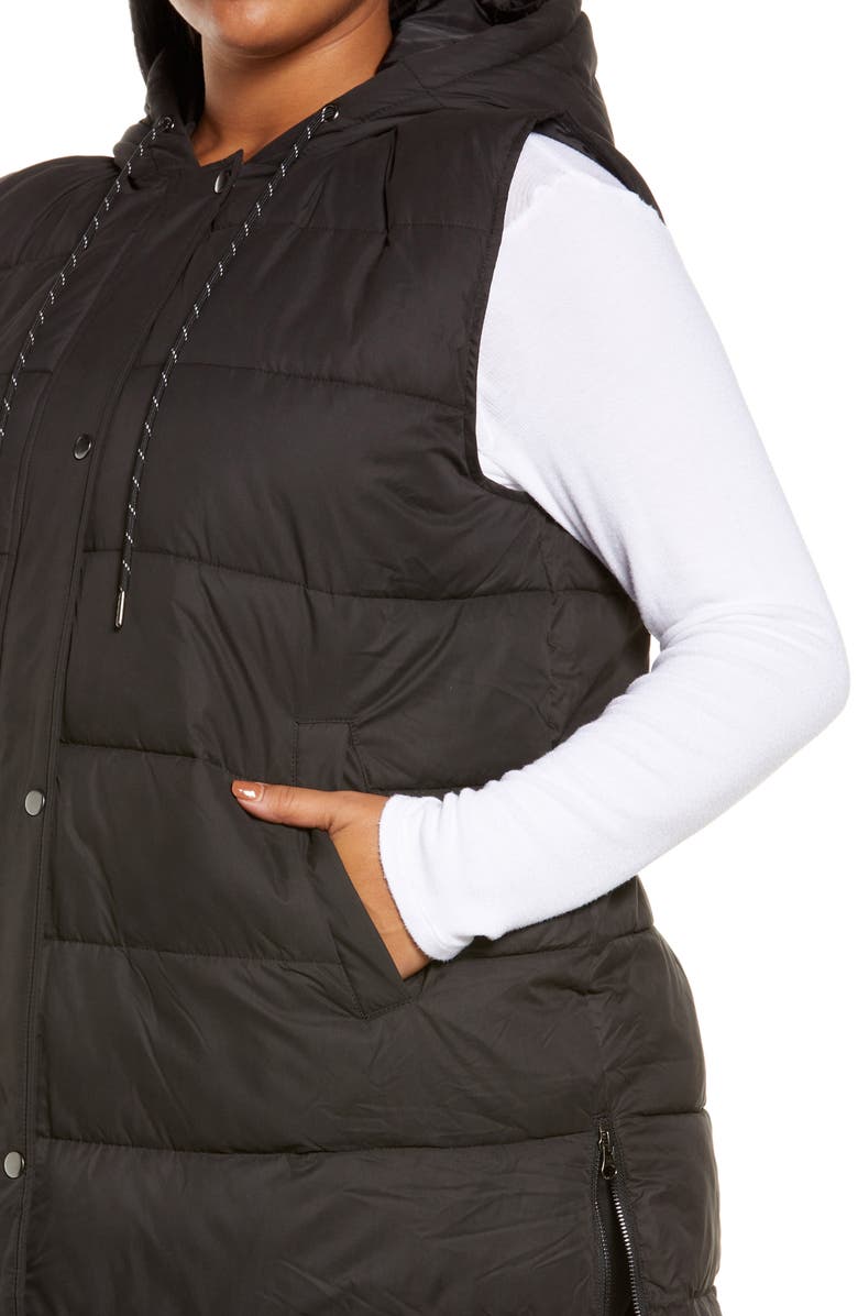 Zella Women's Long Hooded Puffer Vest, Alternate, color,