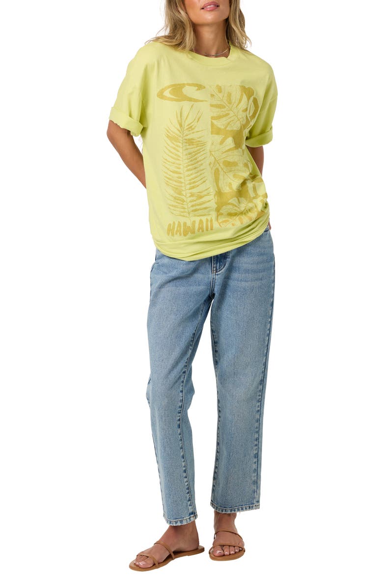 Monstera Hawaii Oversized Graphic Tee, Alternate, color, CELERY