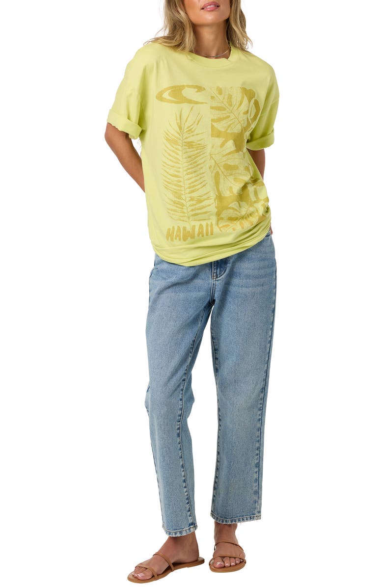 O'Neill Monstera Hawaii Oversized Graphic Tee, Alternate, color, Celery