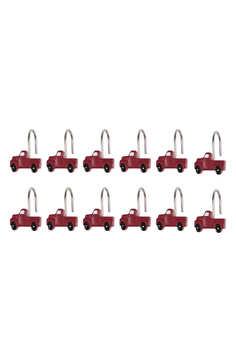 VCNY HOME Truck Shower Curtain & Hooks Set, Alternate, color, Red