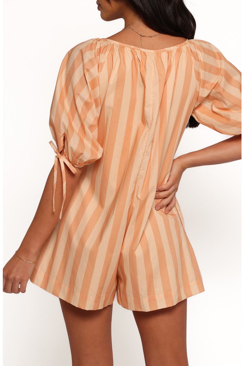 Carina Stripe Cotton Romper, Alternate, color, TERRACOTTA STRIPE