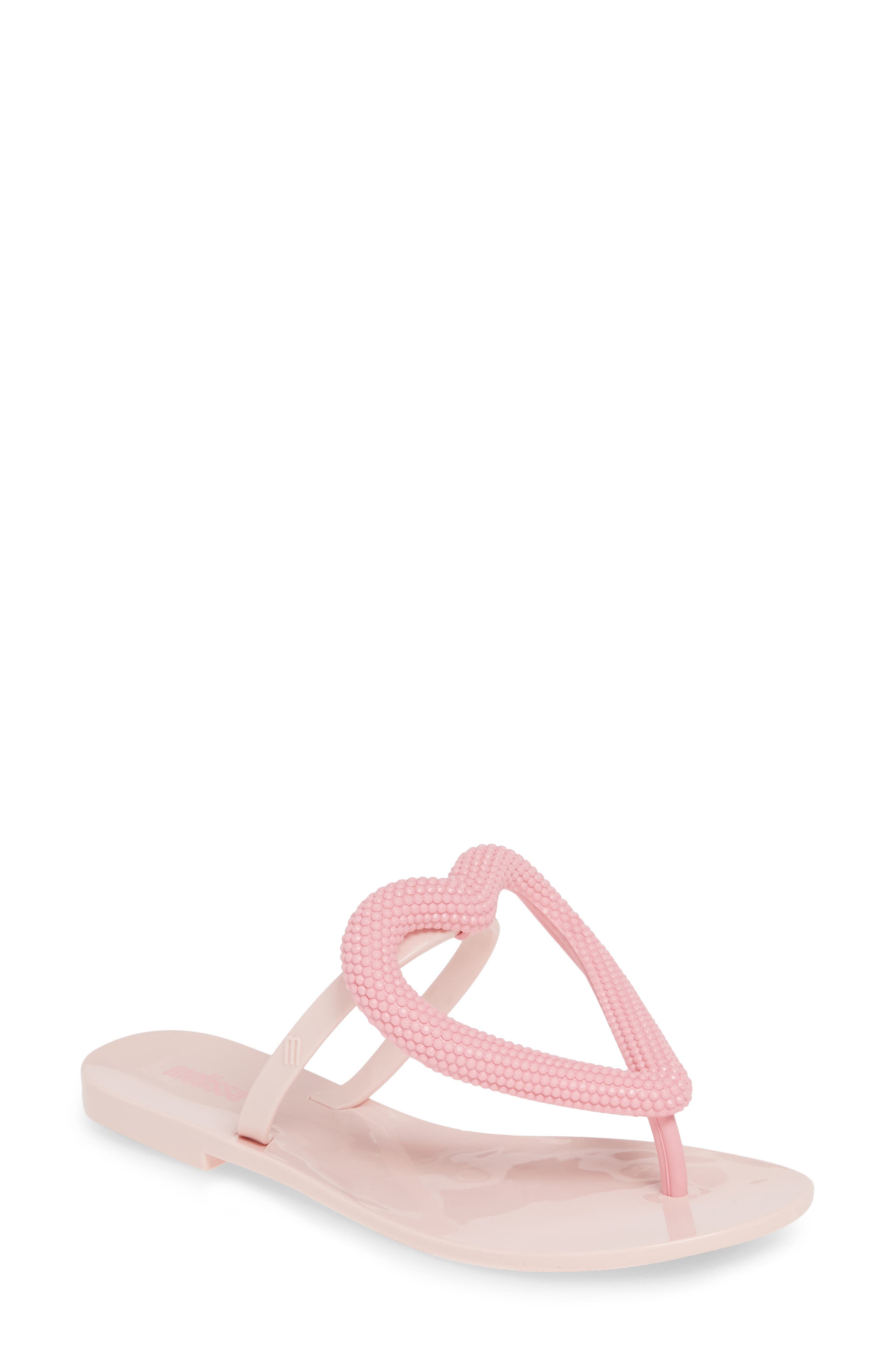 Big Heart Flip Flop, Main, color, LIGHT PINK RUBBER