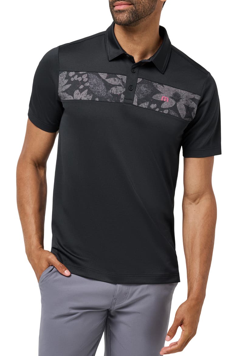 Good Good Chest Stripe Polo, Main, color, BLACK/ DAMSON