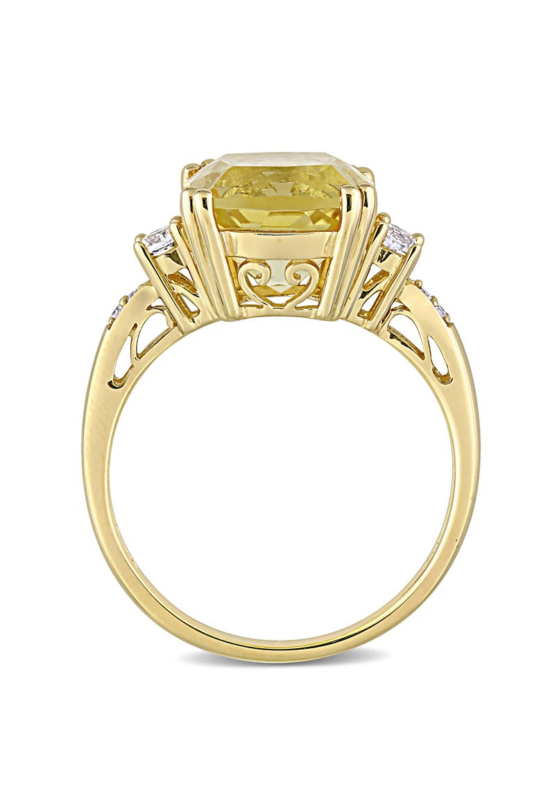 Gemstone and Diamond Cocktail Ring 10k, Alternate, color, Citrine/Yellow Gold