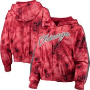 Mitchell & Ness Women's Mitchell & Ness Red Chicago Bulls Galaxy Sublimated Windbreaker Pullover Full-Zip Hoodie