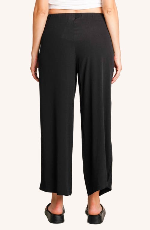 Nom Maternity Easy Wrap Wide Leg Maternity Pants In Black