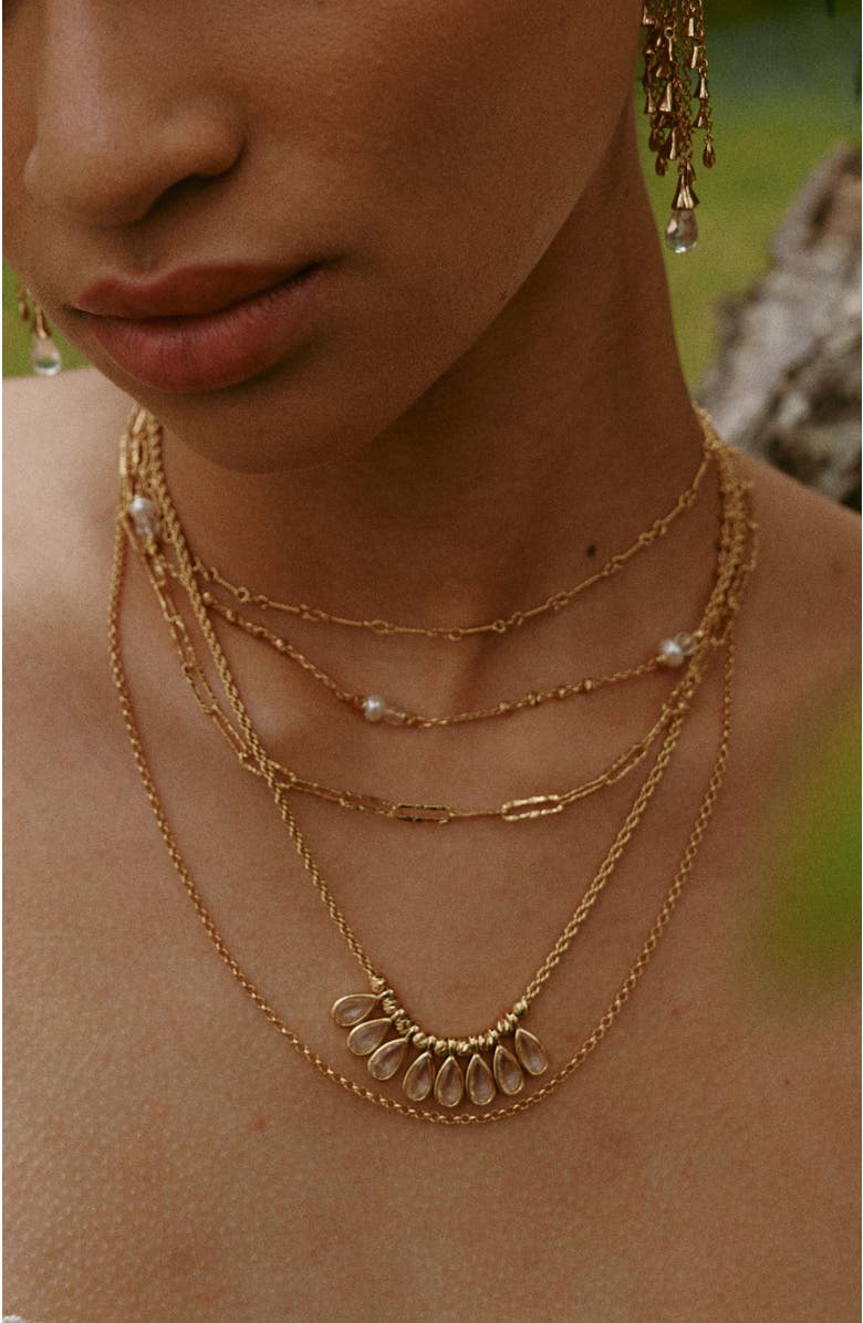 RETRO CHIC Aeolian Echo Drop Necklace, Alternate, color, Gold