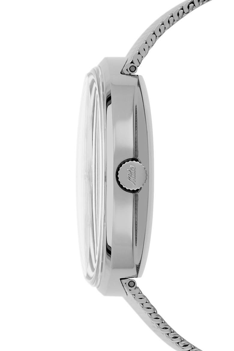 Commander Automatic Mesh Strap Watch, 37mm, Alternate, color, SILVER