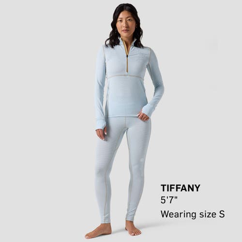 Backcountry Pines Microgrid Ultra-lt Baselayer 1/4-zip Top In Blue