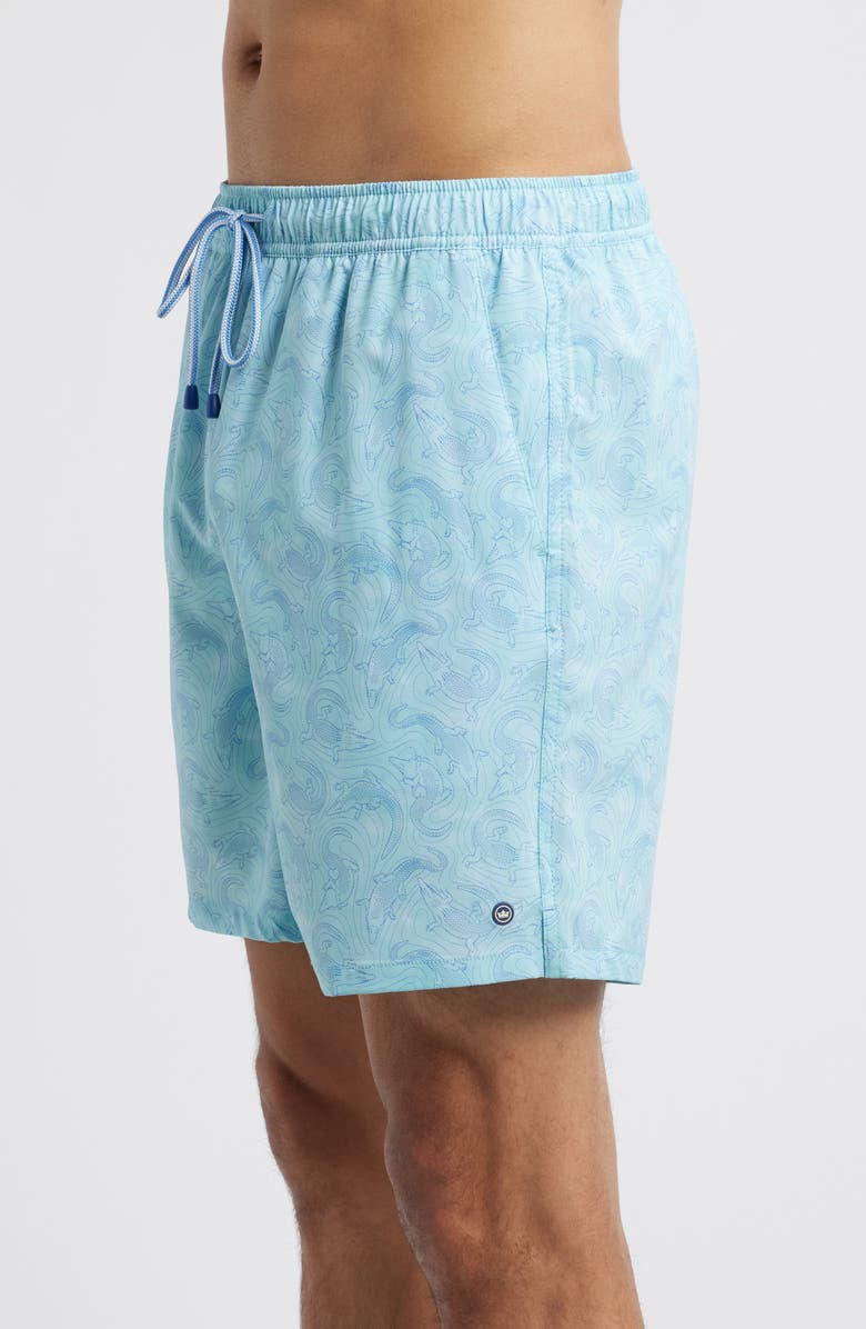 Peter Millar Caiman Islands Swim Trunks, Alternate, color, Icy Mint