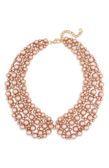 Eye Candy Los Angeles Diana Iridescent Collar Necklace In Gold/pink