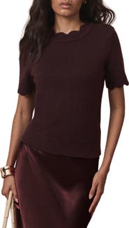 MINT VELVET Scallop Crew Knit Top