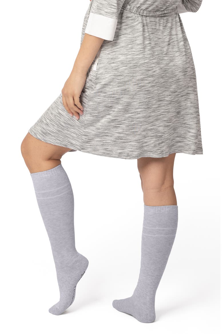 Premium Maternity Compression Socks, Alternate, color, Pink & Grey Heather