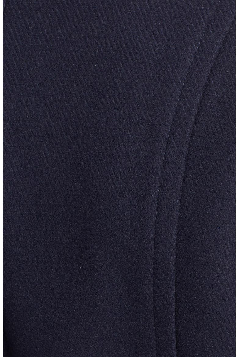 'India' Stand Collar Belted Wool Blend Coat, Alternate, color, MIDNIGHT