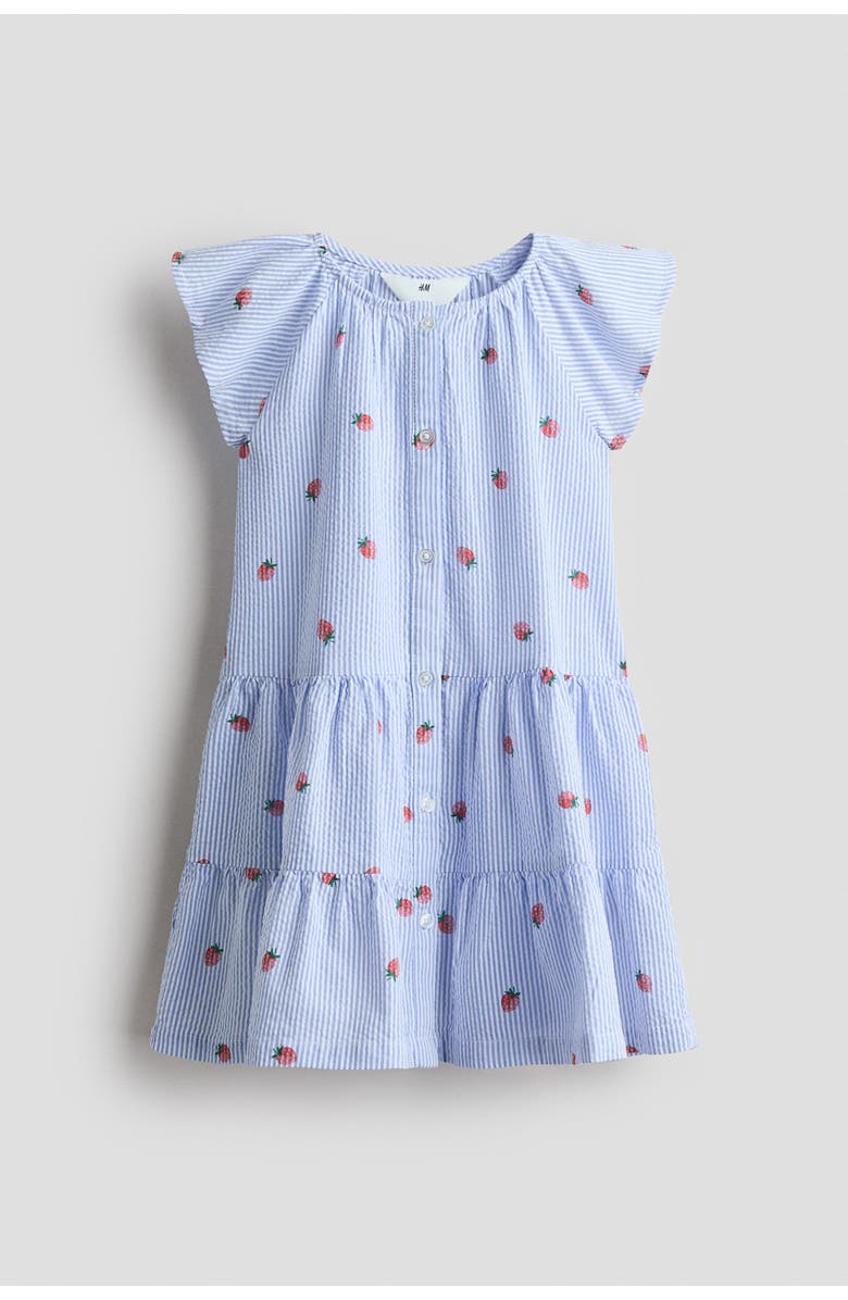 H&M Tiered Seersucker Dress, Main, color, 