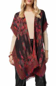 SAACHI Abstract Fringe Poncho