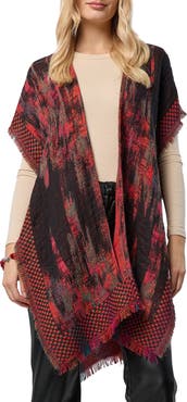 SAACHI Abstract Fringe Poncho