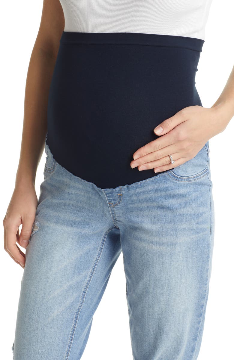1822 Denim Roll Cuff Girlfriend Slim Maternity Jeans, Alternate, color,