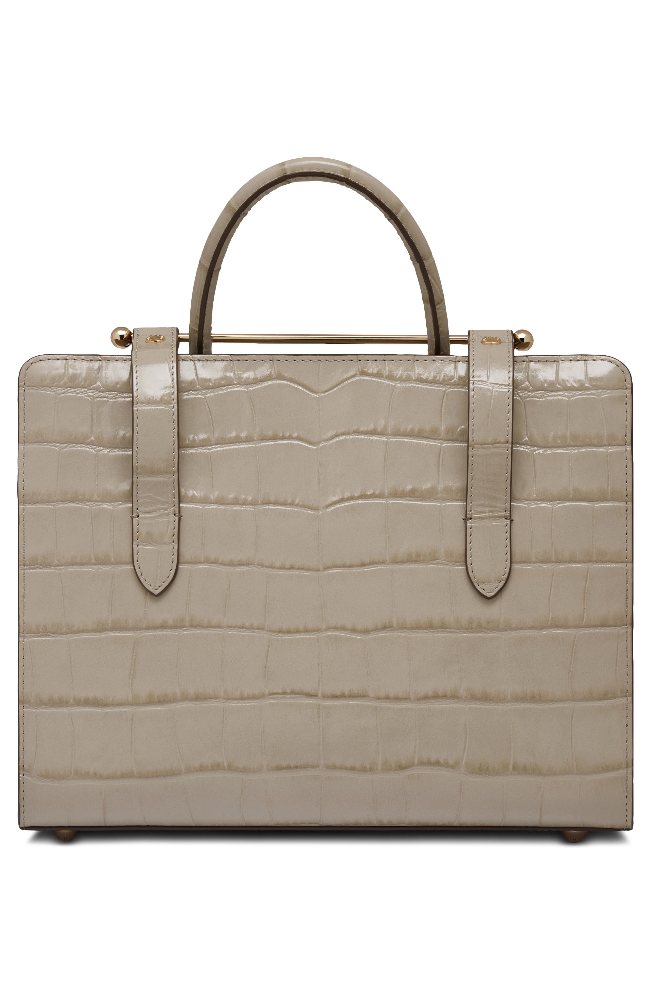 Midi Croc Embossed Tote, Alternate, color, LIGHT TAUPE