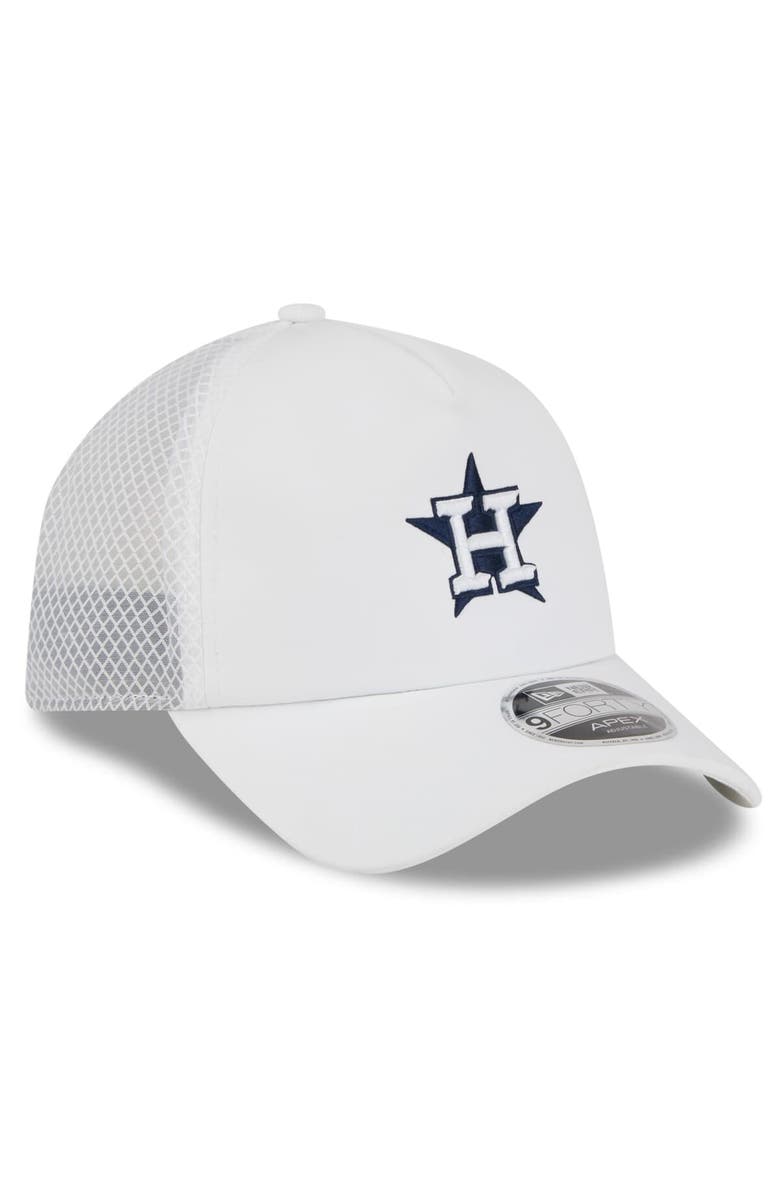 New Era Men's New Era White Houston Astros 2026 Batting Practice Apex 9FORTY Adjustable Trucker Hat, Alternate, color, White